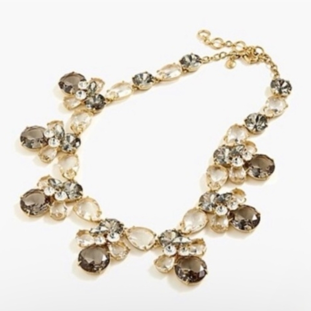 [J. Crew] Smokey Crystal Drop Bib Bumble Bee Statement Necklace - Picture 3 of 16